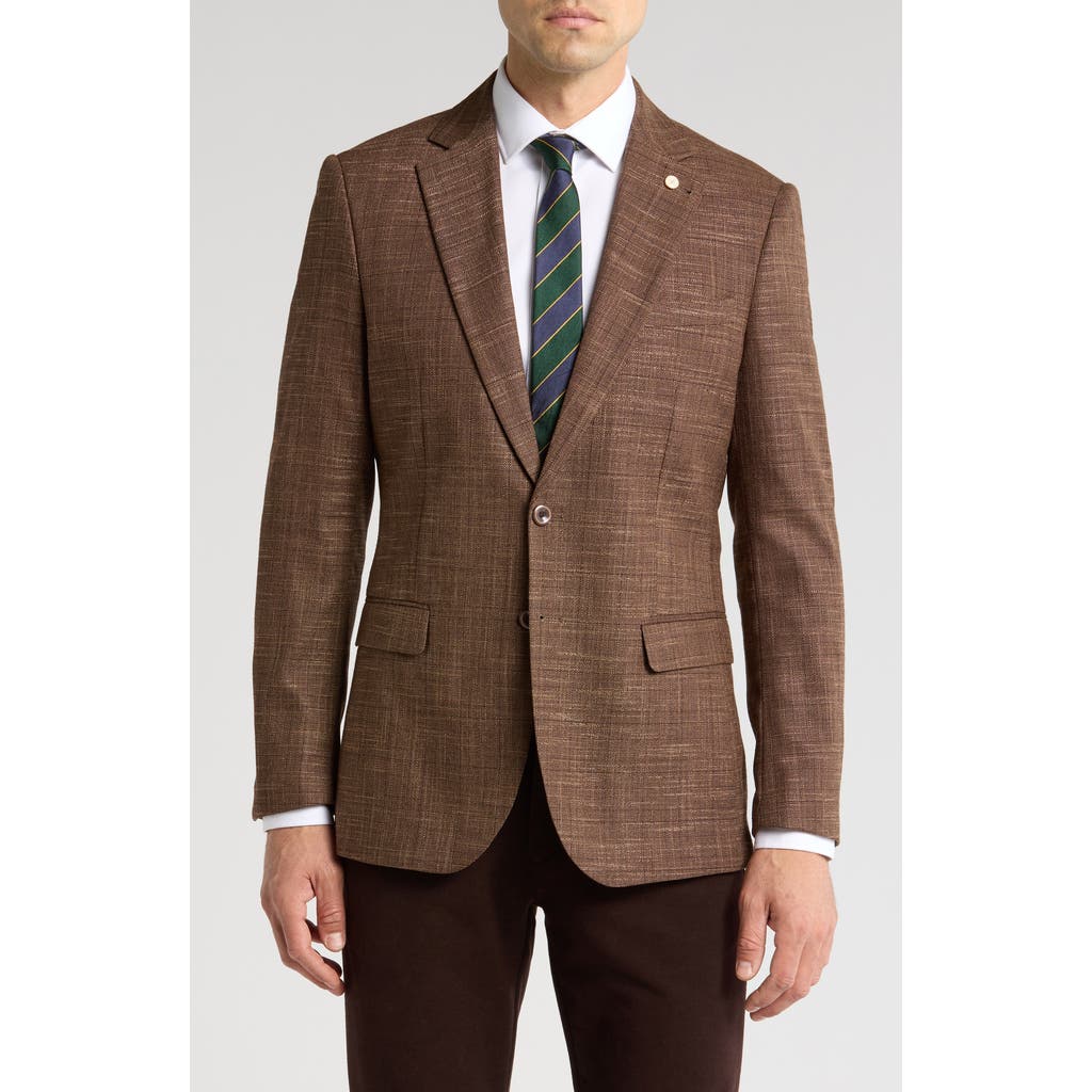 Tahari Slim Fit Grid Plaid Blazer In Brown