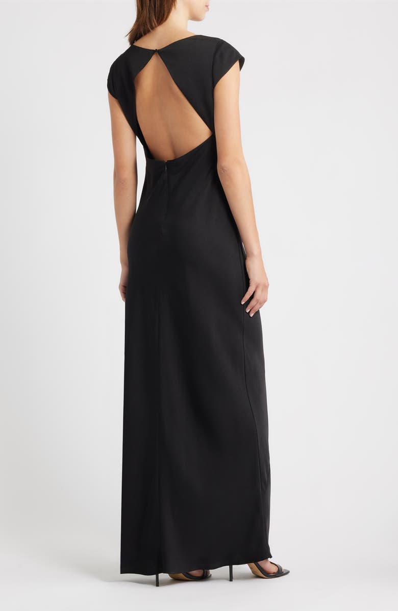 WAYF Johanna Open Back Gown, Alternate, color, Black