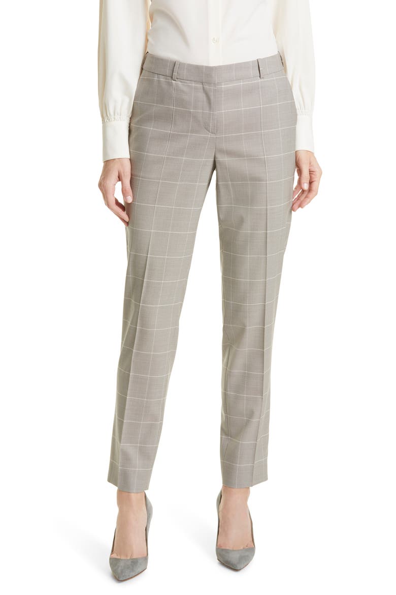 Tiluna Slim Wool & Silk Suit Pants, Main, color, SAND FANTASY