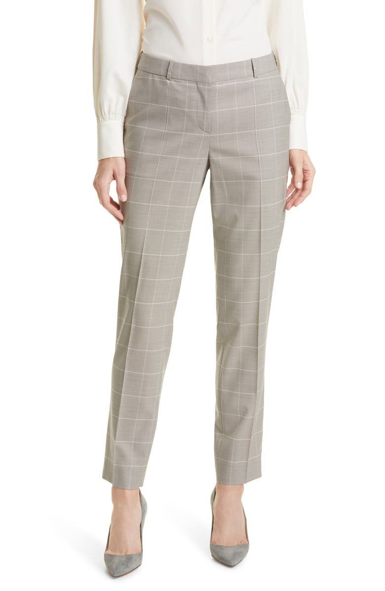 BOSS Tiluna Slim Wool & Silk Suit Pants, Main, color,
