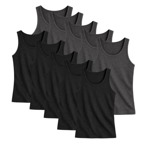 Mens 10 Pack Ribbed Tank Tops Classic Fit
