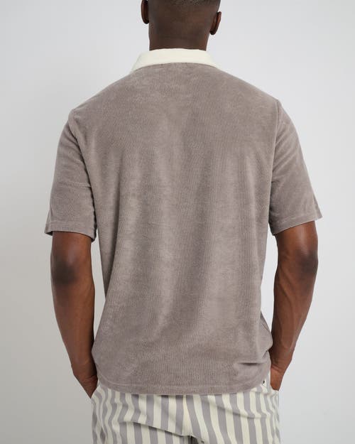 Onia Oversized Towel Terry Polo In Cinder/egret