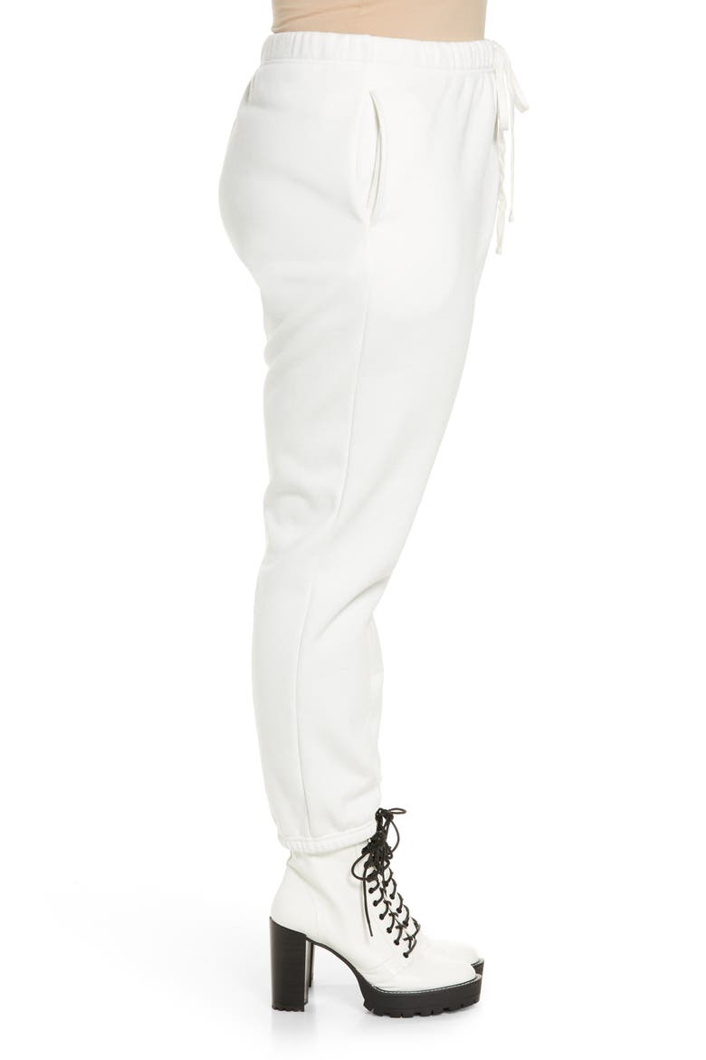 x Lori Harvey Fleece Sweatpants, Alternate, color, WHITE