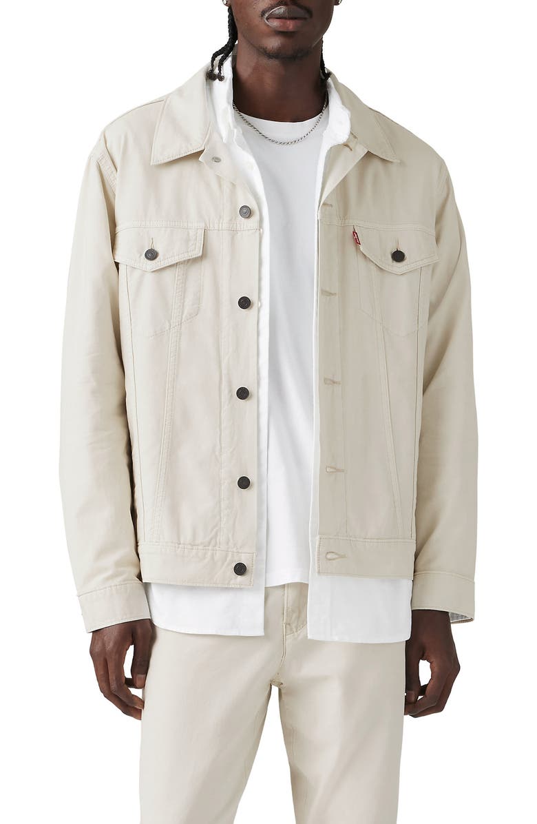 Levi's Relaxed Fit Cotton & Linen Trucker Jacket, Main, color,