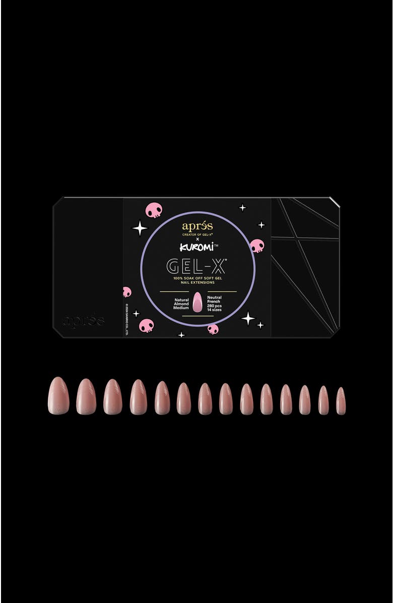 Aprés Nail Kuromi Neutral French Natural Almond Box of Tips, Alternate, color, 