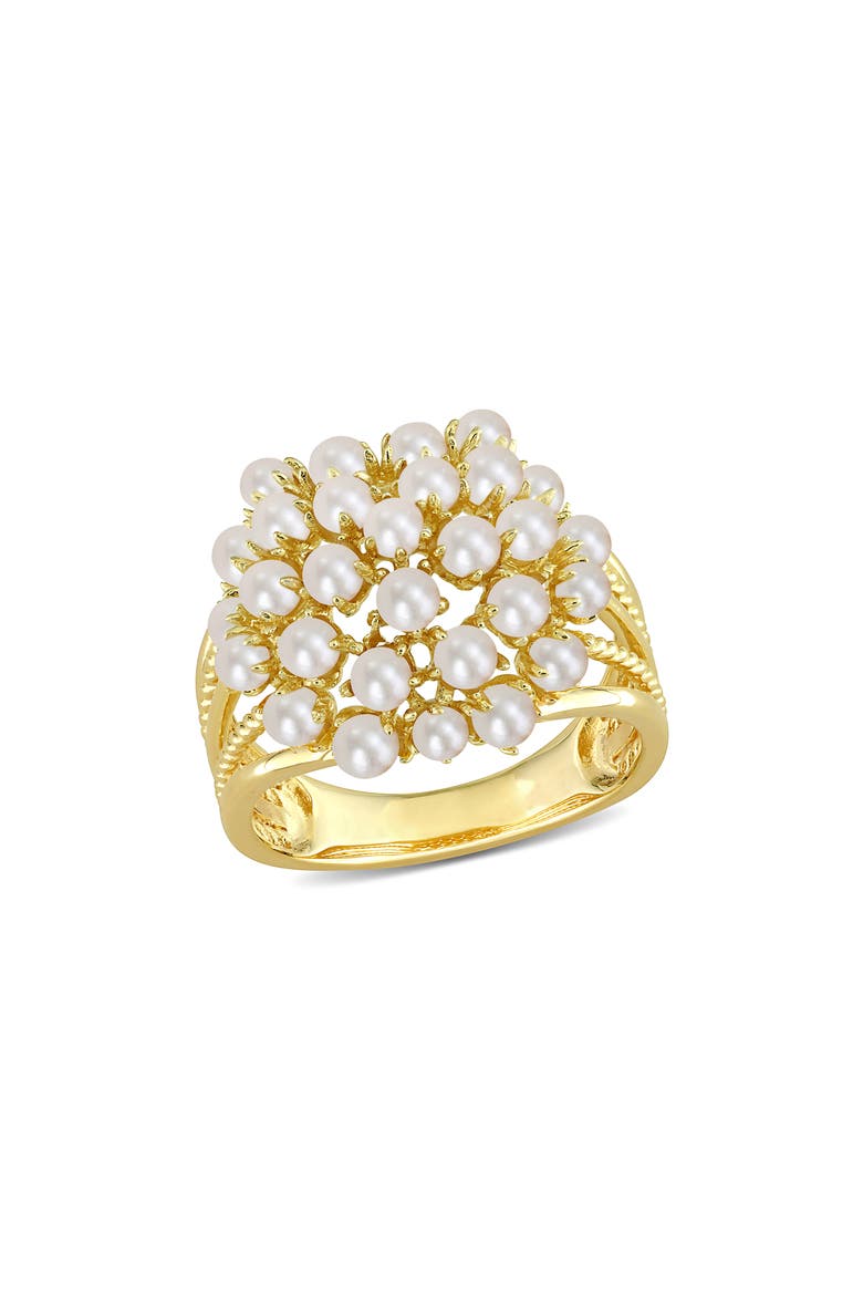 2-2.5mm Cultured Freshwater Pearl Cluster Ring, Main, color, WHITE