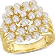 DELMAR 2-2.5mm Cultured Freshwater Pearl Cluster Ring