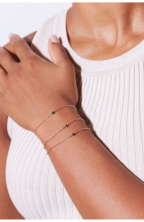 Set & Stones Cubic Zirconia Birthstone Pendant Bracelet In Gold