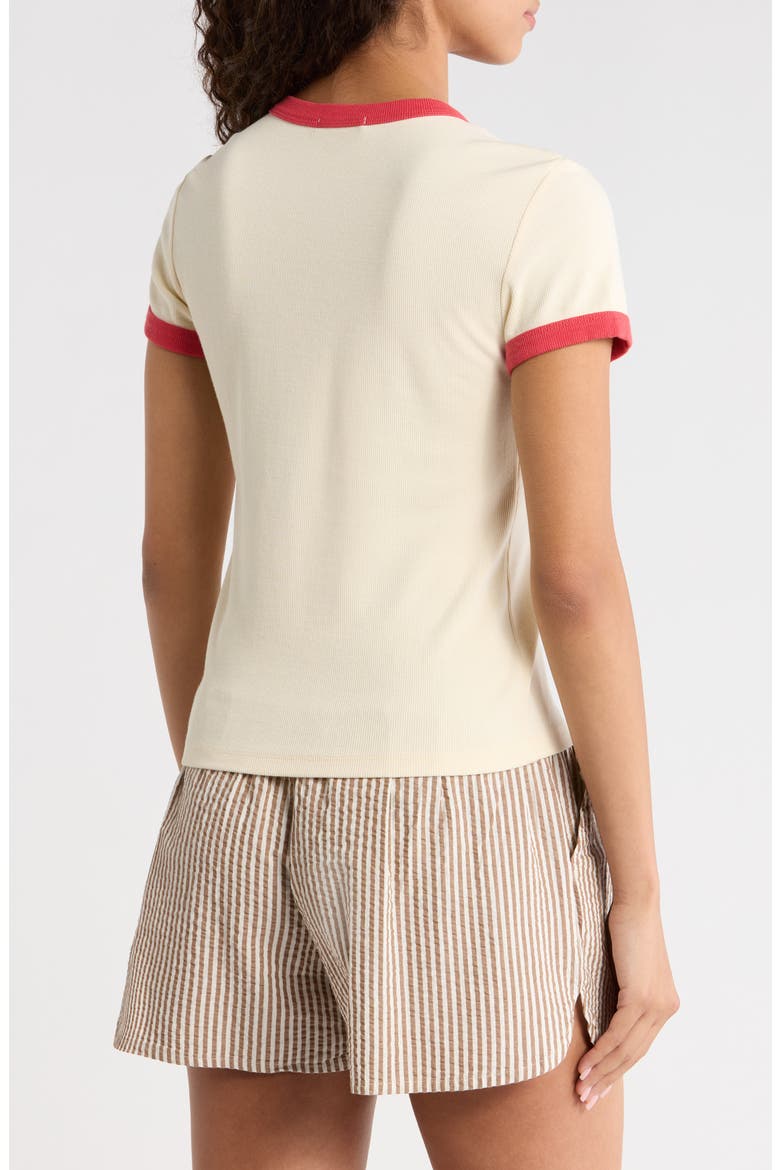 Lexi Rib Ringer T-Shirt, Alternate, color, CREAM AND POPPY