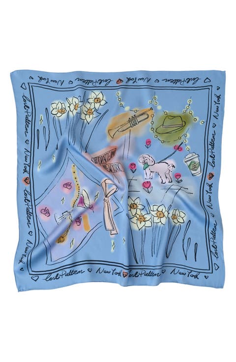 NYC in Sketches Silk Bandana