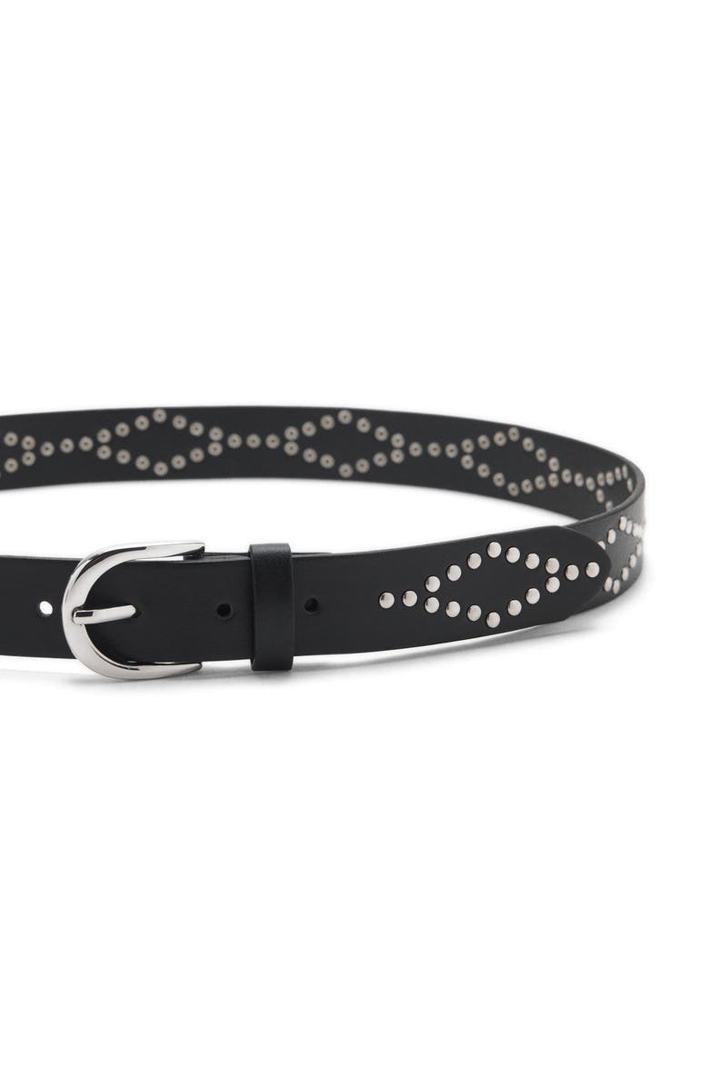 MANGO TEEN Studded Belt, Alternate, color, Black