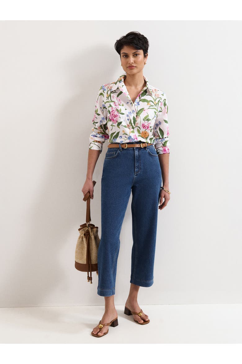 Long Sleeve Relaxed Fit Shirt, Alternate, color, Ivory Multi