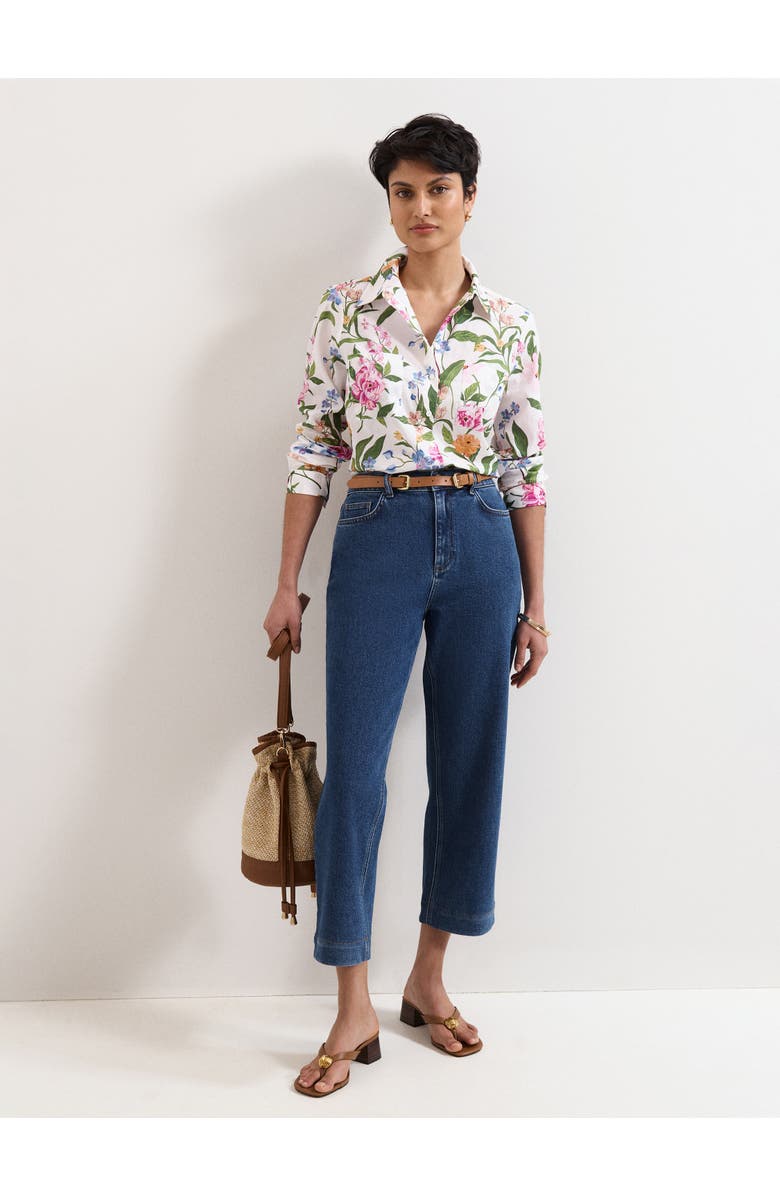 Phase Eight Long Sleeve Relaxed Fit Shirt, Alternate, color, Ivory Multi