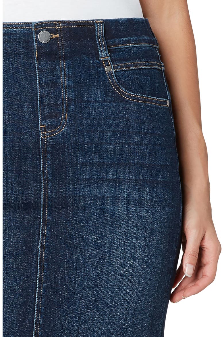 Liverpool Gia Pull-On Denim Pencil Skirt, Alternate, color, LOWRY