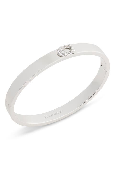 Sculpted C Pavé Hinge Bangle