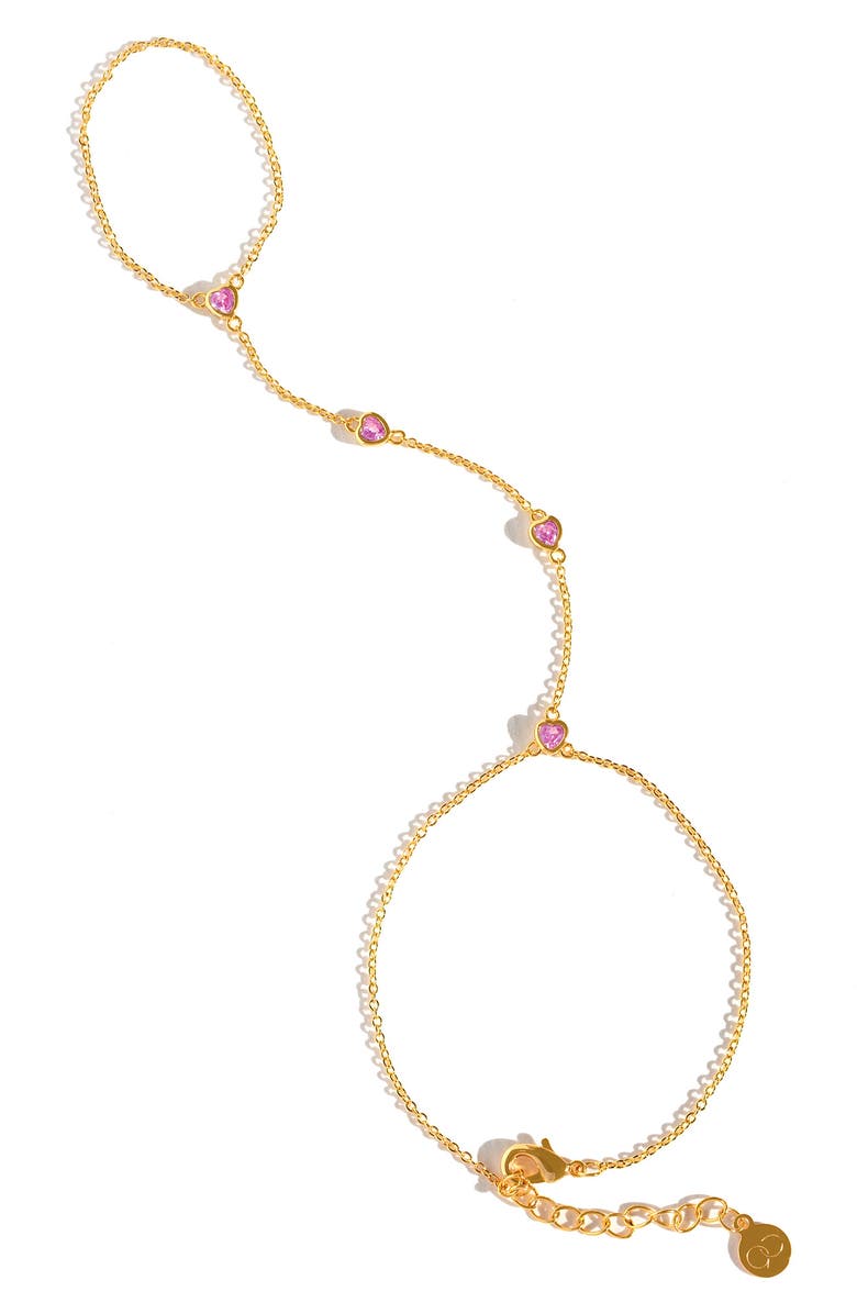 Girls Crew Te Amo Hand Chain Bracelet, Main, color, Gold