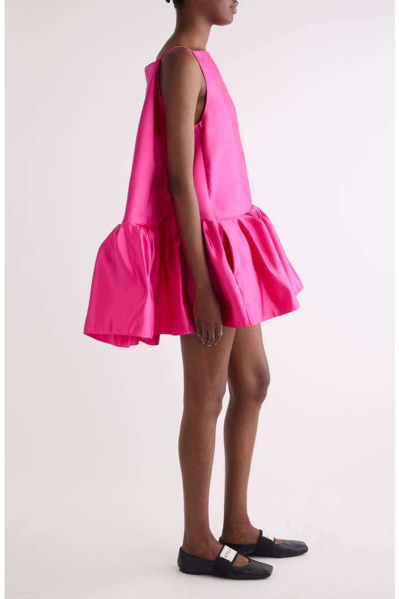 Ruffle Round Silk Minidress, Alternate, color, FUCHSIA