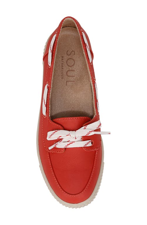 Soul Naturalizer Tia Boat Shoe In Pepper Red
