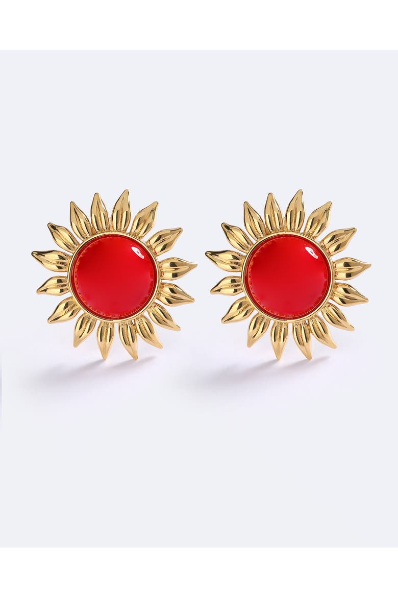 Under The Sun Earrings, Main, color, Red