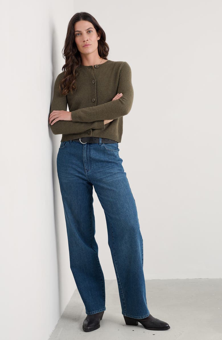 Seasalt Cornwall Tern Tide Merino Wool Blend Cardigan, Alternate, color, Knit Melange Rich Olive