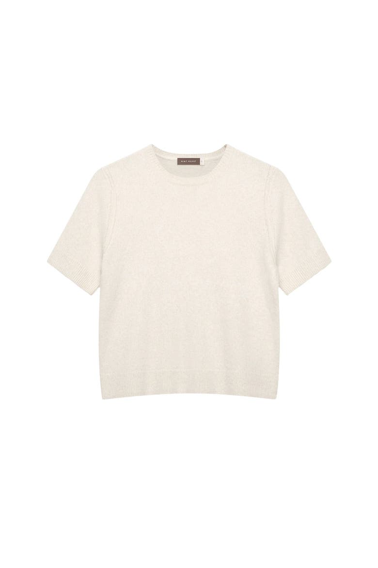 Fitted Knit Tee, Alternate, color, Ivory