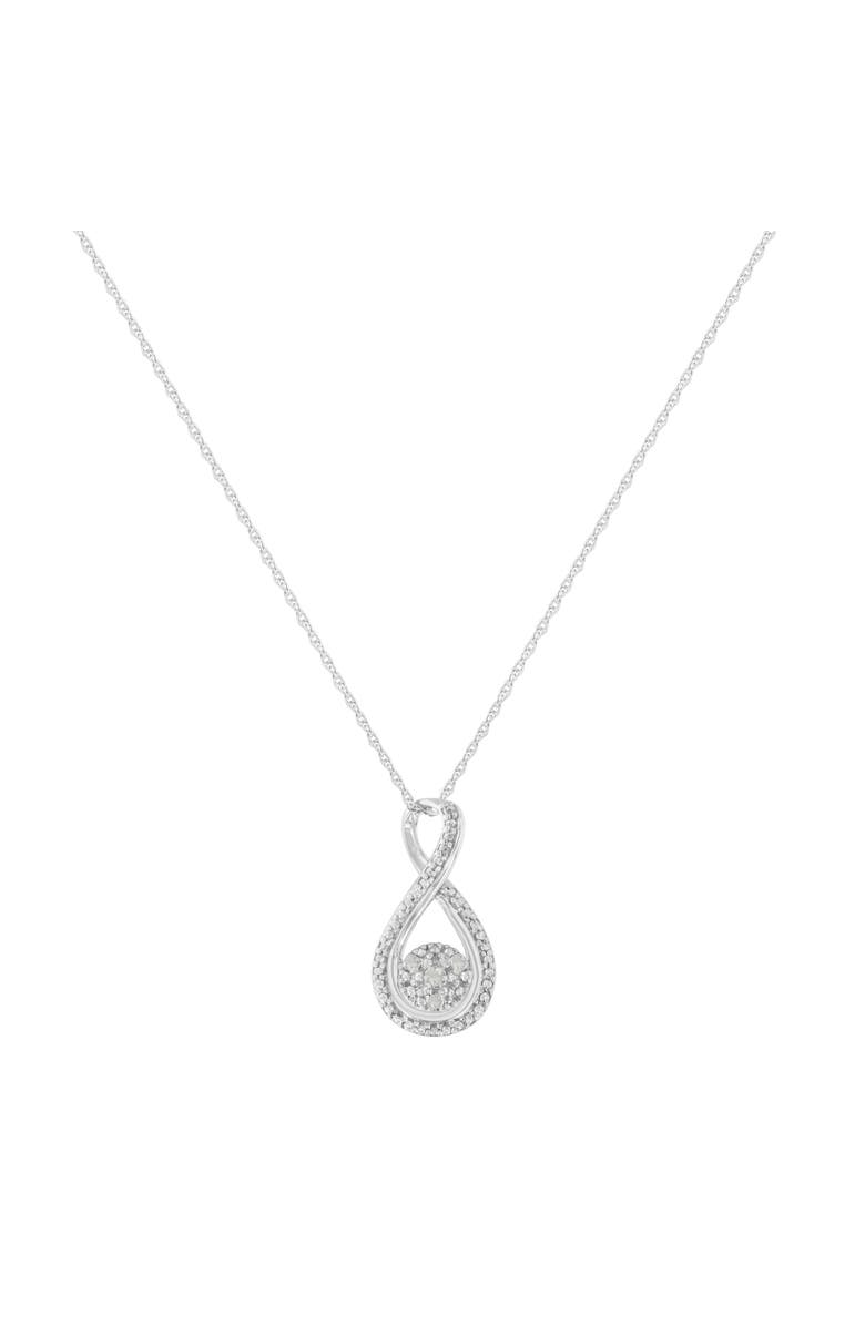 Haus of Brilliance Silver Diamond Accent Infinity 18" Pendant Necklace, Alternate, color, White