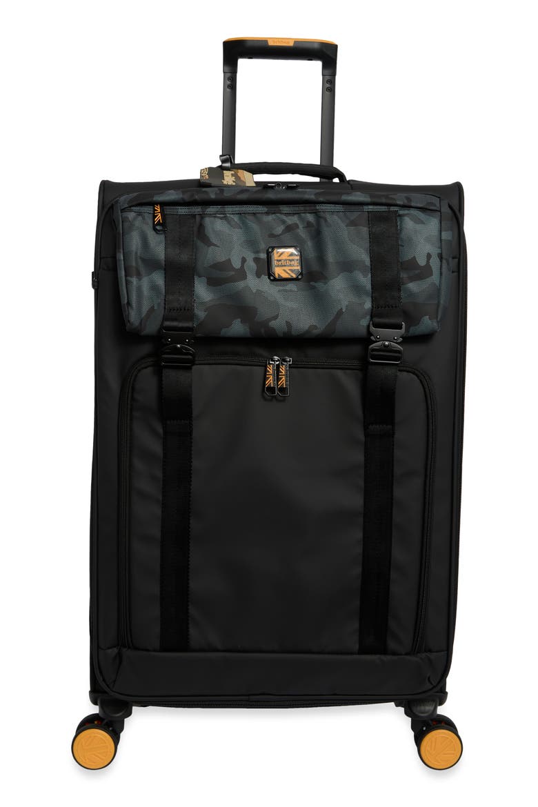 Sanday 25-Inch Softside Spinner Checked Suitcase, Main, color, BLACK/ CAMOBLUE