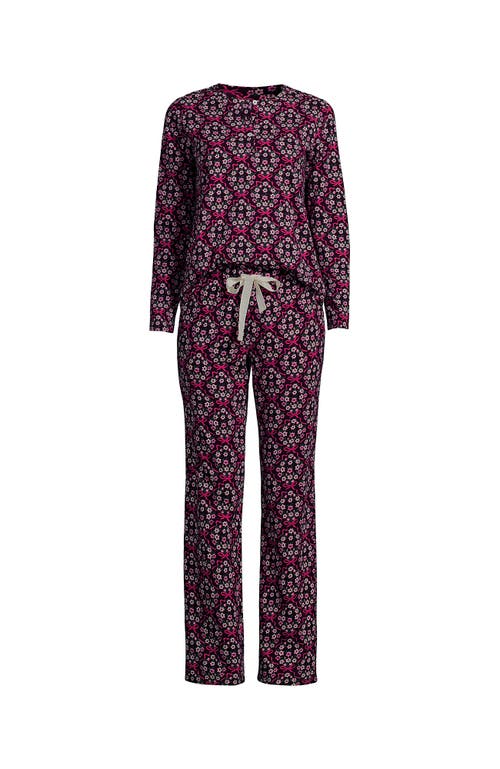 Lands' End Petite Knit 2 Piece Pajama Set In Multi