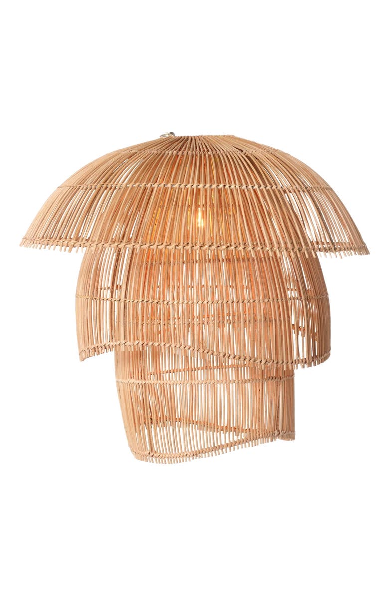 The Artisan & Company Cascade Natural Rattan 3 Tier Pendant Light, Main, color, Natural