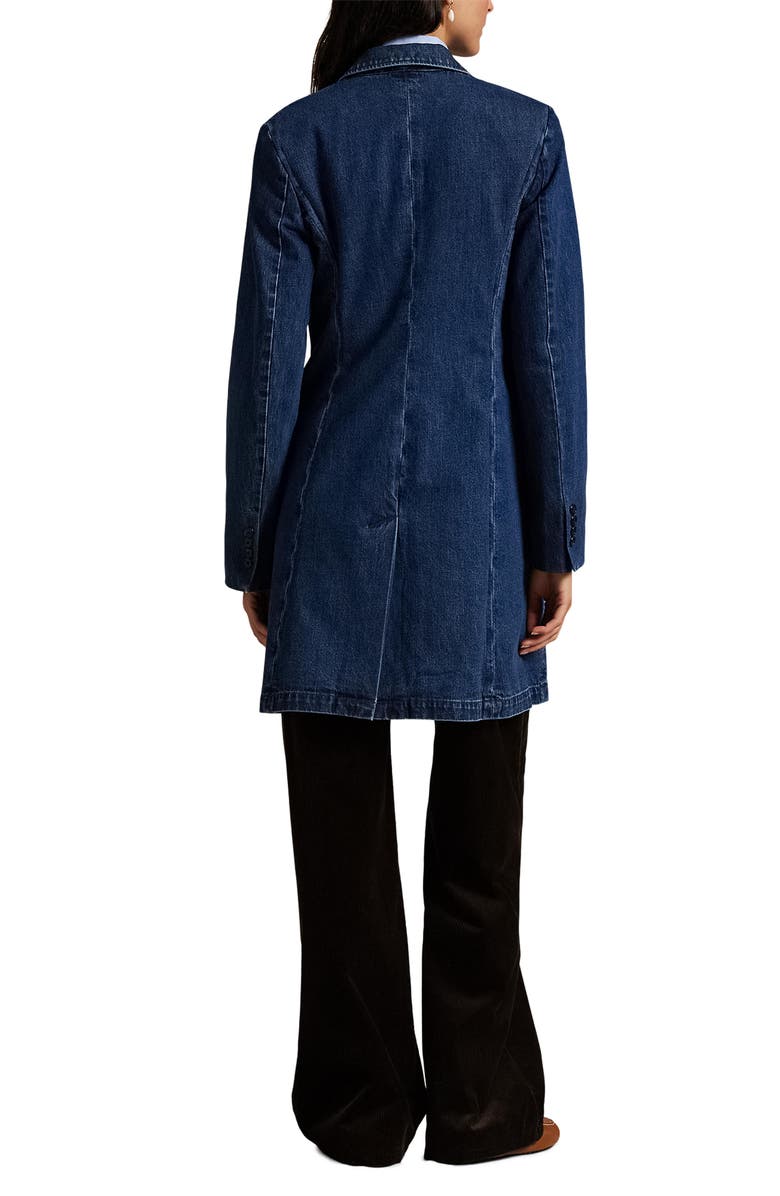 Polo Ralph Lauren Rigid Denim Double Breasted Coat, Alternate, color, Anisea Wash