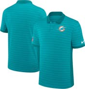 Nike Men's Nike Aqua Miami Dolphins Sideline Victory Stripe Performance Polo