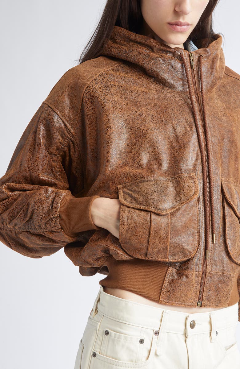 Oversize Leather Bomber Jacket