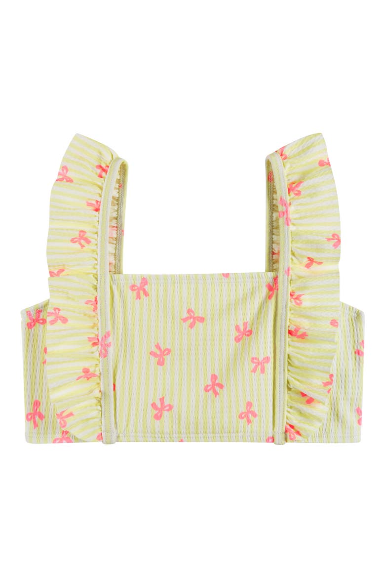 Kids' Seersucker Two-Piece Tankini Swimsuit & Headband Set, Alternate, color, YELLOW STRIPE