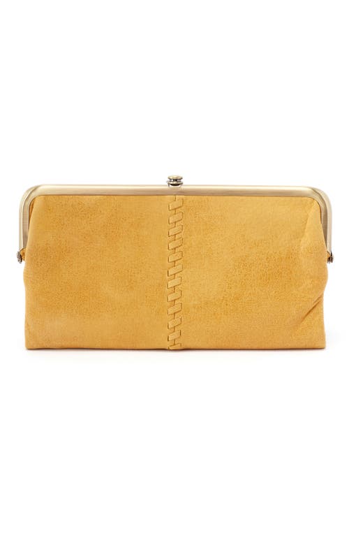Hobo Lauren Leather Double Frame Clutch In Yellow