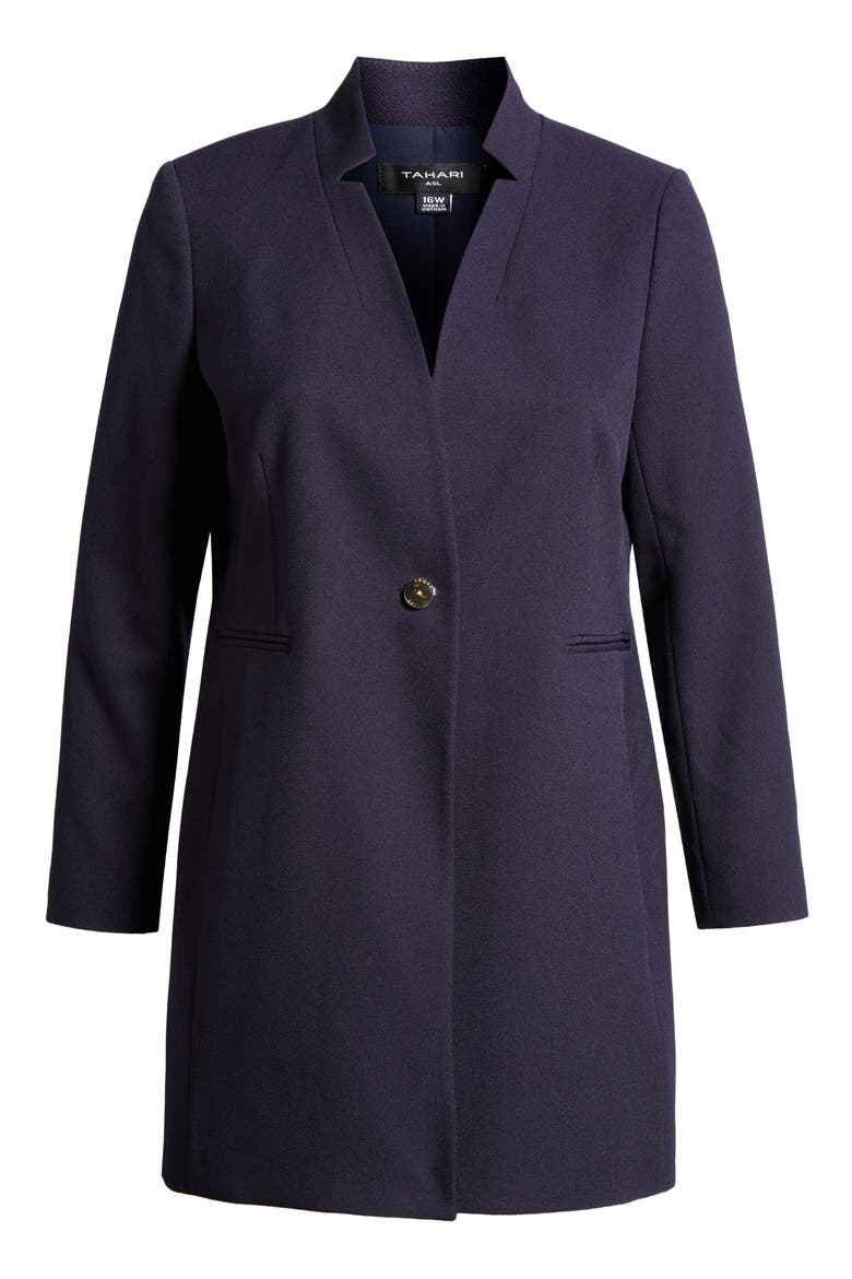 One-Button Twill Jacket, Alternate, color, NAVY