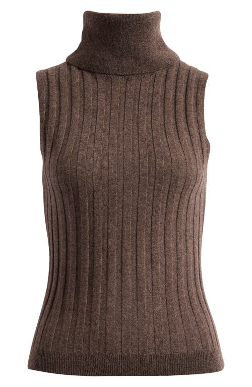 REFORMATION REFORMATION ROWYN CASHMERE & WOOL SLEEVELESS RIB TURTLENECK SWEATER