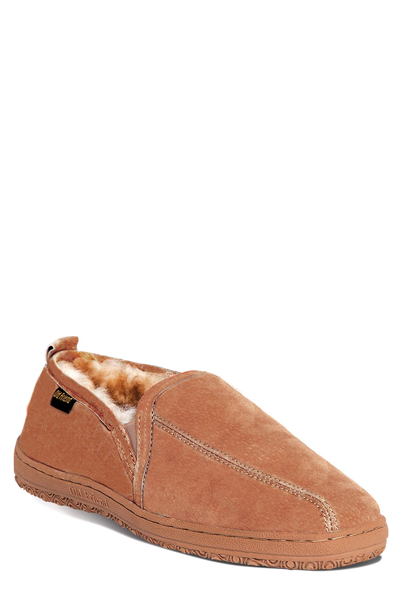 Old Friend Romeo Genuine Shearling Slipper, Main, color, 