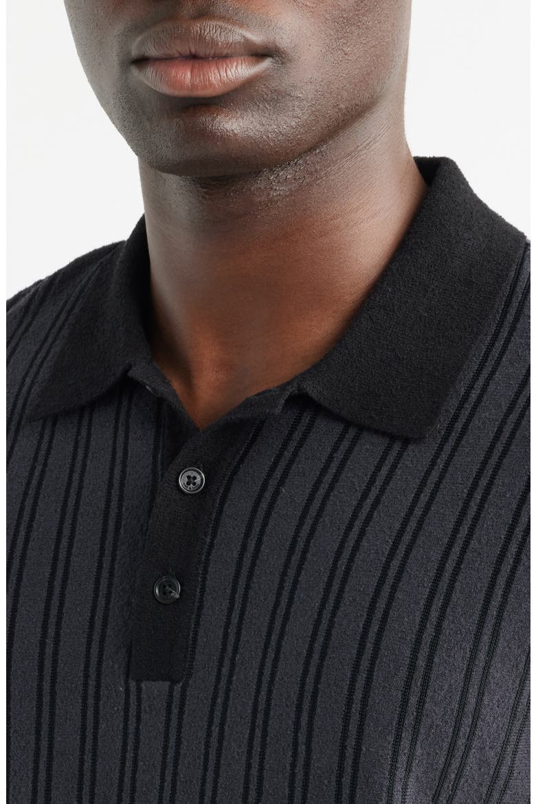 Zuma Stripe Terry Cloth Polo, Alternate, color, NAVY