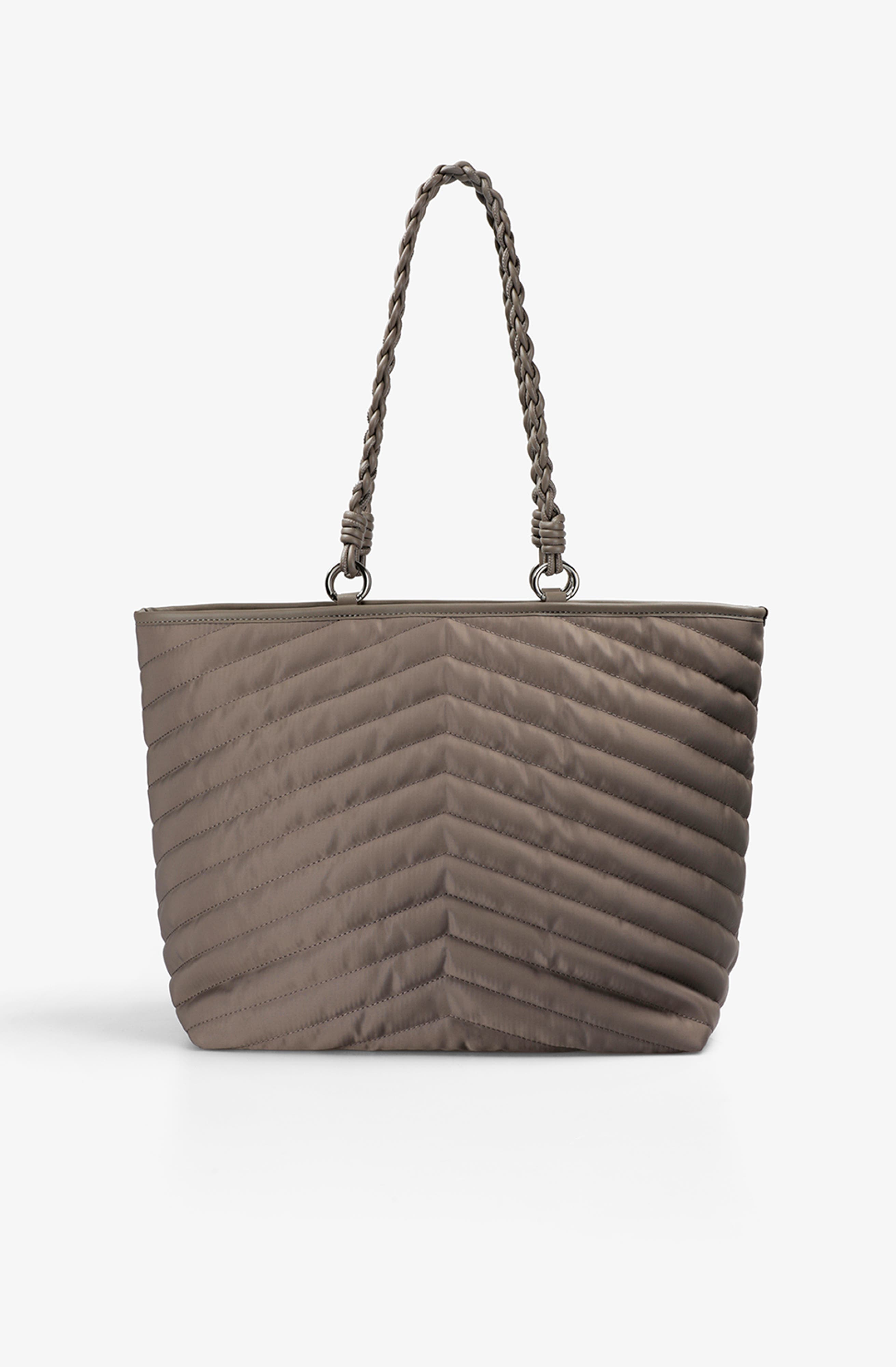 Quilted Shopper Bag, Alternate, color, Taupe