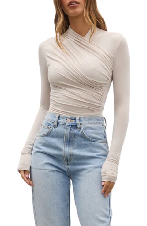 Amrita Ruched Long Sleeve Bodysuit
