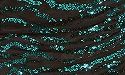 City Chic Flora One Shoulder Sequin Dress In Green