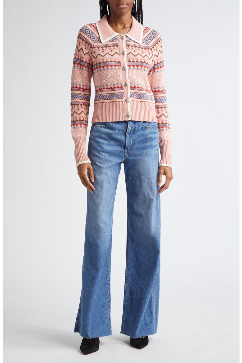 Taylor High Waist Raw Hem Wide Leg Jeans, Alternate, color, BRIGHT LAKESHORE