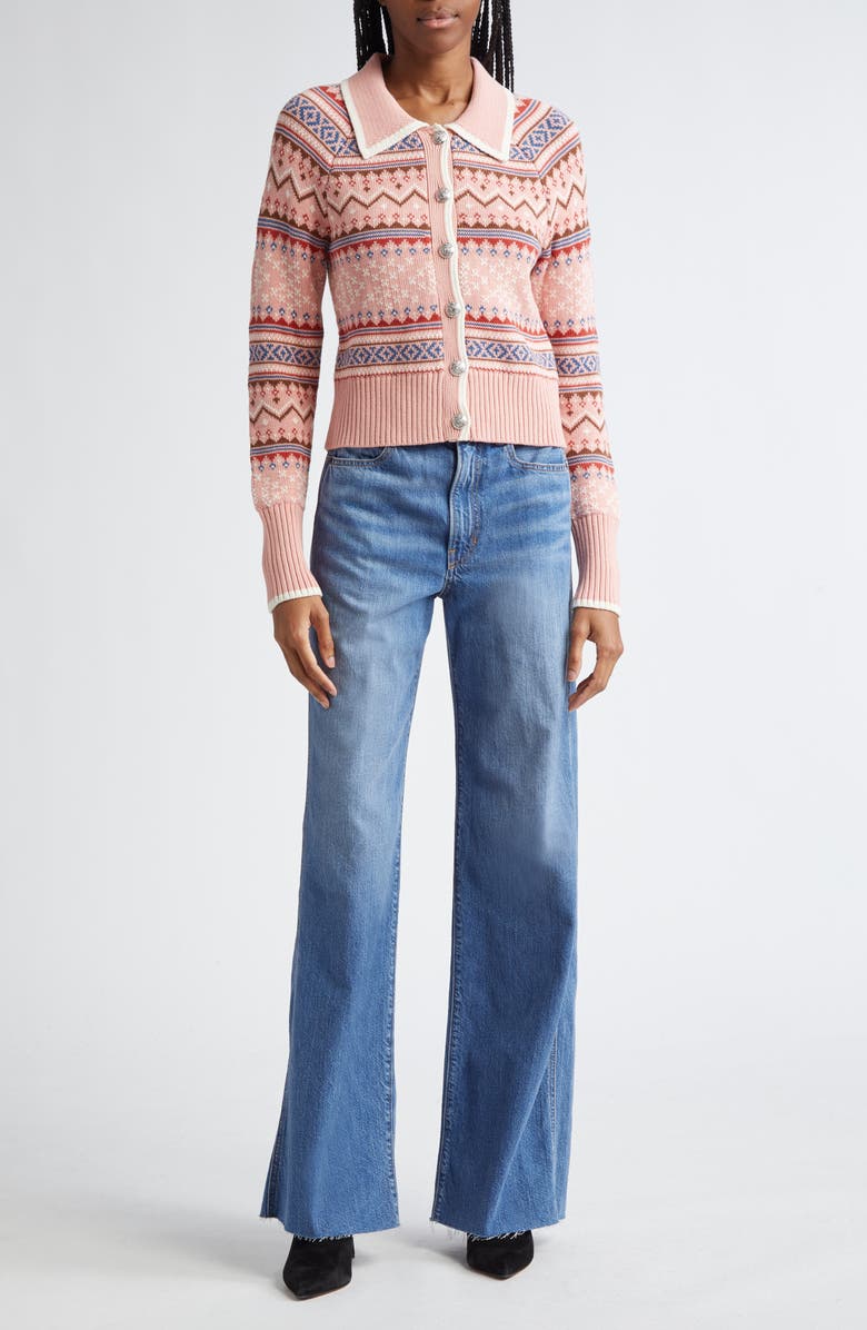 Veronica Beard Cheshire Fair Isle Cardigan, Alternate, color, 