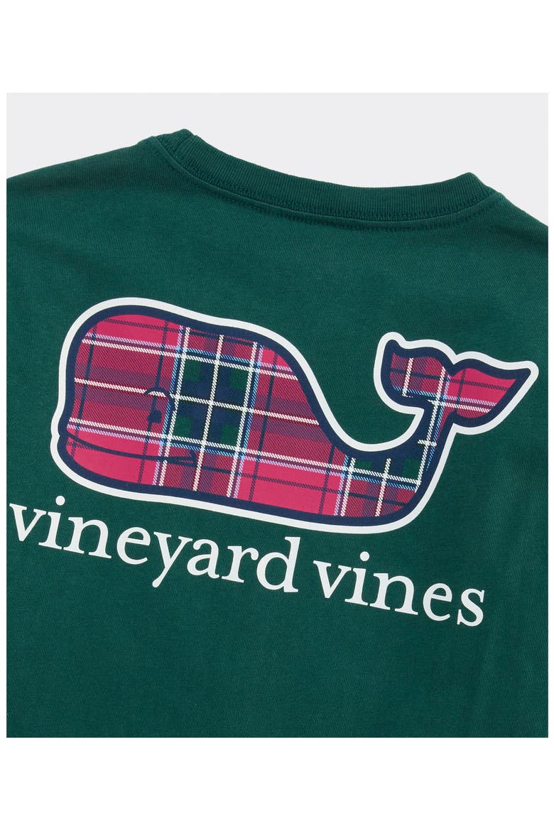 Kids' Plaid Holiday Whale Long Sleeve T-Shirt, Alternate, color, CHARLESTON GREEN