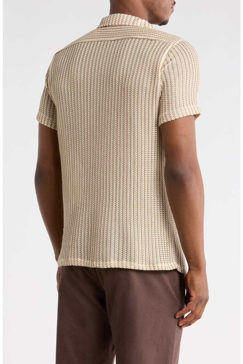 Modern Fit Textured Camp Shirt, Alternate, color, BEIGE