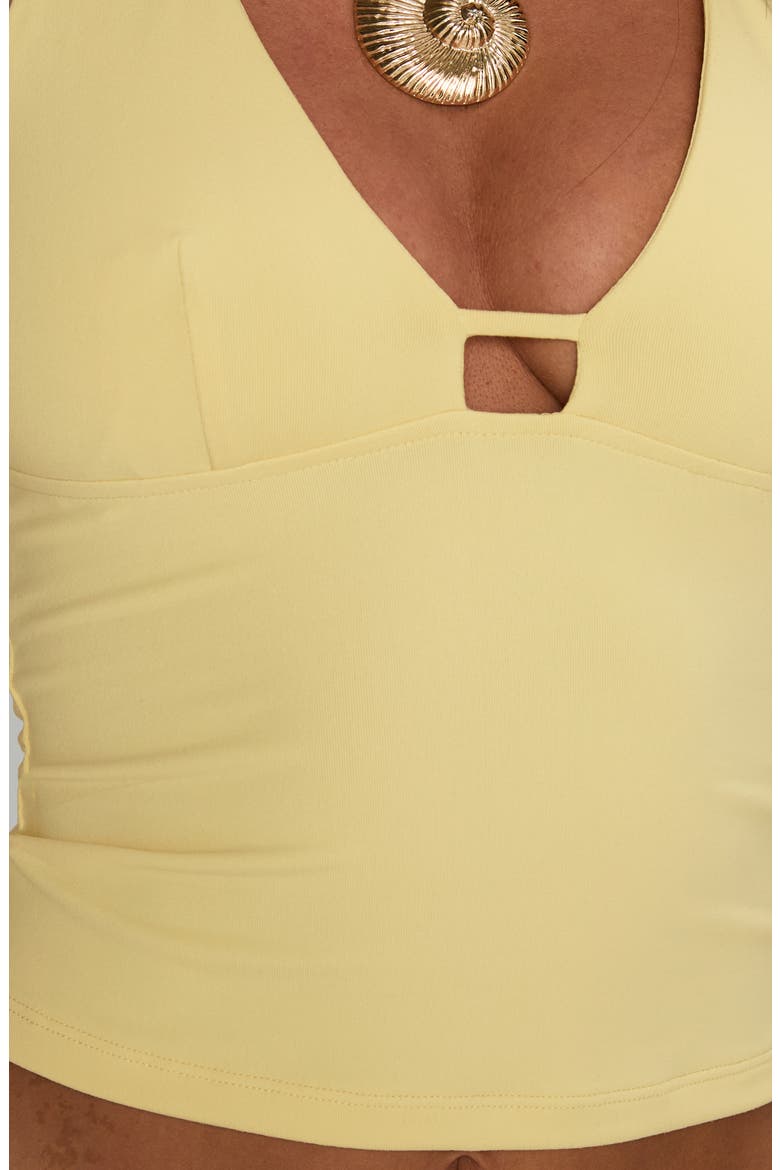 Impress Me Crop Halter Top, Alternate, color, LEMON