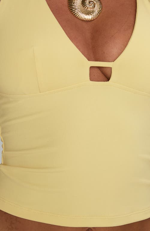 Princess Polly Impress Me Crop Halter Top In Yellow