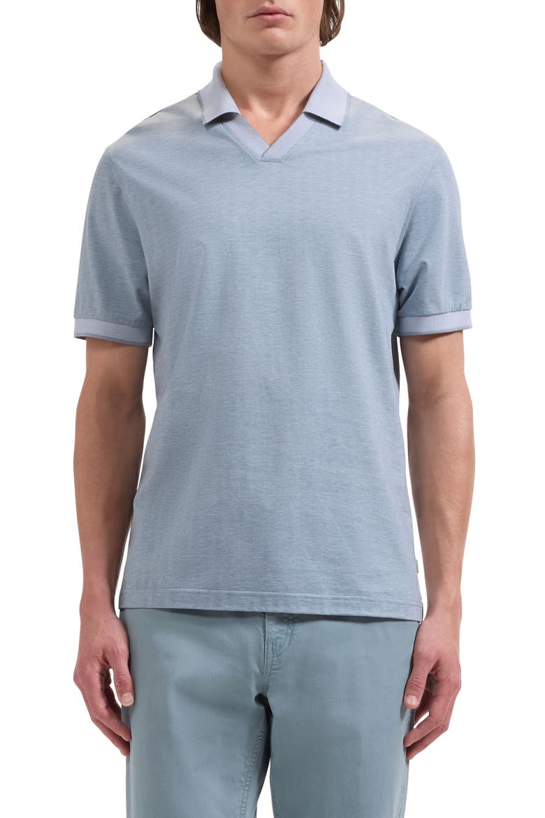 Tipped Johnny Collar Polo, Main, color, SHARK