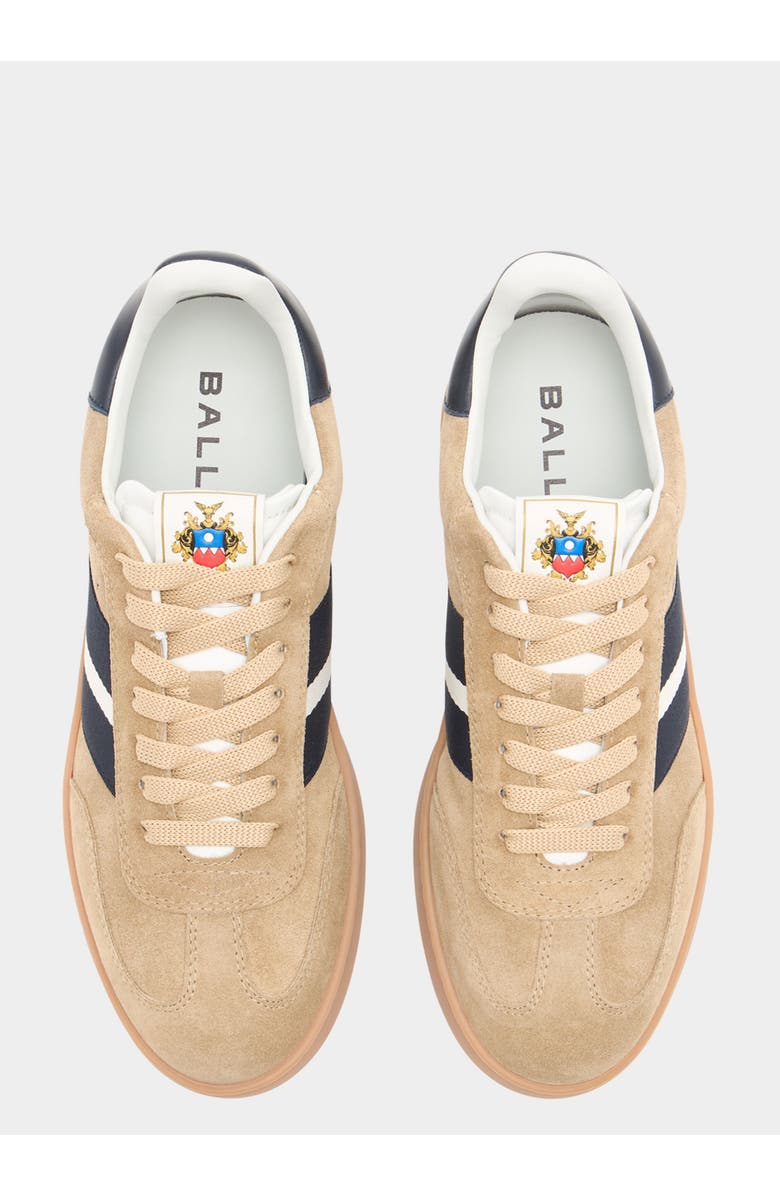 Bally Suede Retro Crest Sneaker, Alternate, color, Brown