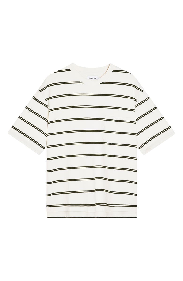 Topman Stripe Oversize Pocket T-Shirt, Alternate, color, 